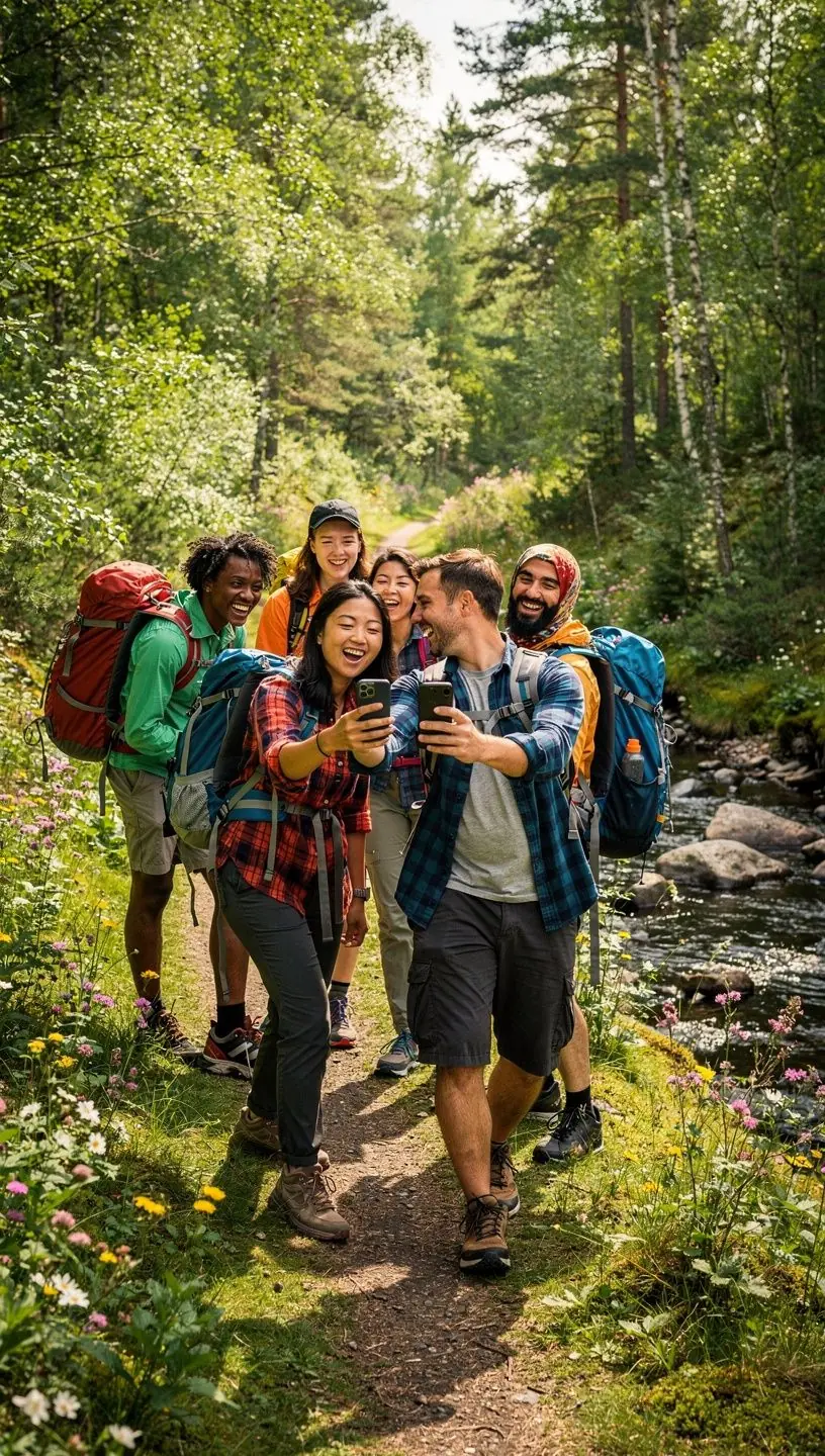 Seljakott, mis on täidetud matkavarustuse ja toiduga looduse nautimiseks.
